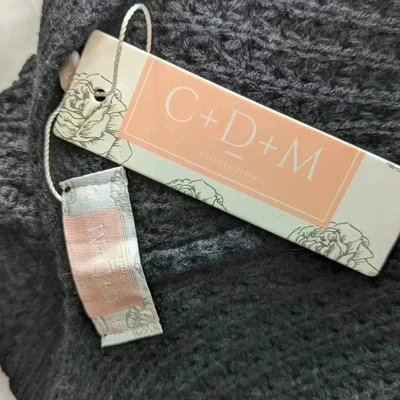 CHUNKY KNIT WINE Black OPEN CARDIGAN SWEATER Size Small NWT Oversized C+D+M - Picture 7 of 9